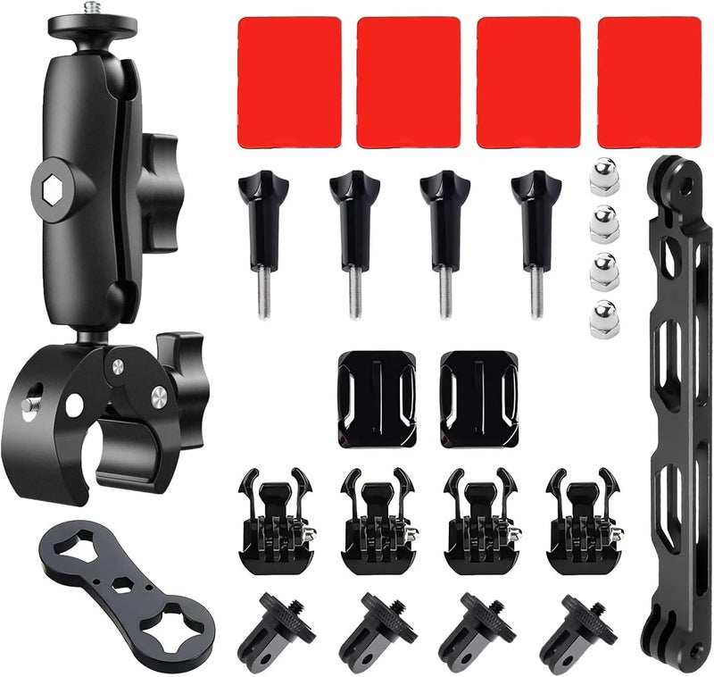 Reflex Camera 23 in 1 Motorcycle Action Camera Accessories Kit Compatible with GoPro Hero 13 and Hero 9-12, DJI Osmo Action 2, 3, 4, Pro 5, Insta360 Ace Pro/Ace Pro 2 Akaso and Other Sports Cameras - Image 1